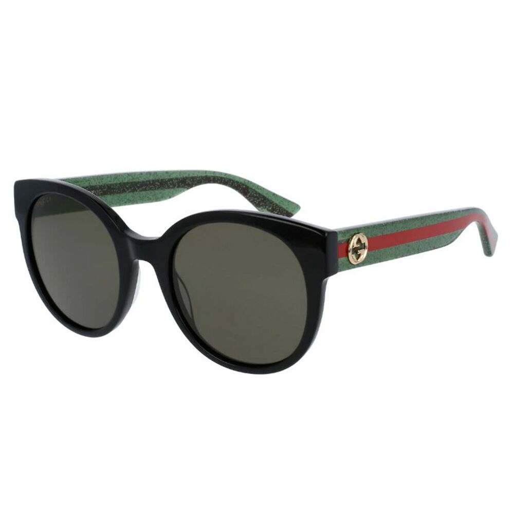 Gucci Sunglasses Round Full Rim, Havana Frame and Brown Lens GG0035SN004
